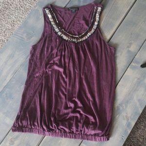 Beaded neckline S top